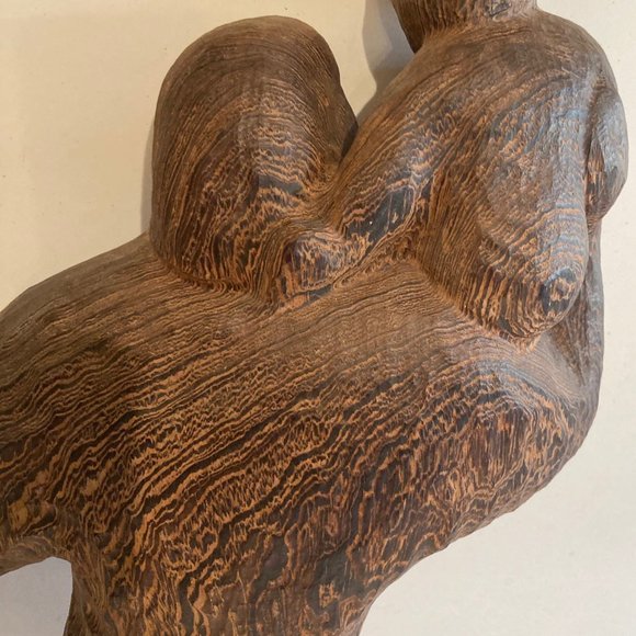 Vintage Fine Art, Inuit Carving, Wood, 20 1/2" - Picture 7 of 10